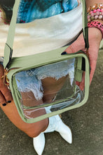 White Clear PVC Leather Strap Crossbody Bag