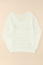 Hollow Out Crochet V Neck Sweater