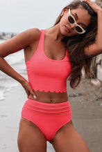 Scalloped Criss Cross High Waist