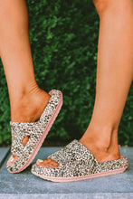 Leopard Print Thick Sole Slip On Slippers