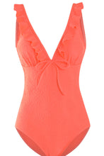 Bright Green  Ruffle Plunge Neck