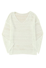 Hollow Out Crochet V Neck Sweater
