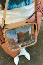 White Clear PVC Leather Strap Crossbody Bag