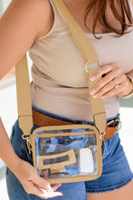 White Clear PVC Leather Strap Crossbody Bag