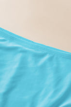 Turquoise Striped Mesh Knotted Hem