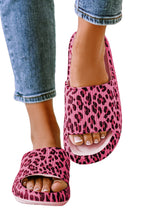 Leopard Print Thick Sole Slip On Slippers