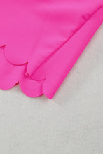 Scalloped Criss Cross High Waist