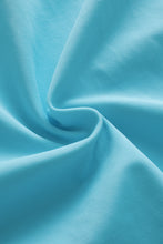 Turquoise Striped Mesh Knotted Hem