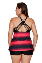 Greenish Strappy Hollow-out Back Plus Size Tankini