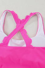 Scalloped Criss Cross High Waist