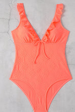 Bright Green  Ruffle Plunge Neck