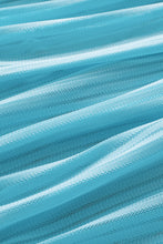 Turquoise Striped Mesh Knotted Hem