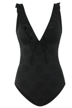 Bright Green  Ruffle Plunge Neck