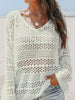 Hollow Out Crochet V Neck Sweater